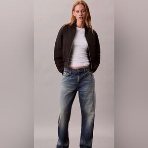 Calvin Klein Jeans Black Padded Bomber Jacket SZ. XS NWOT